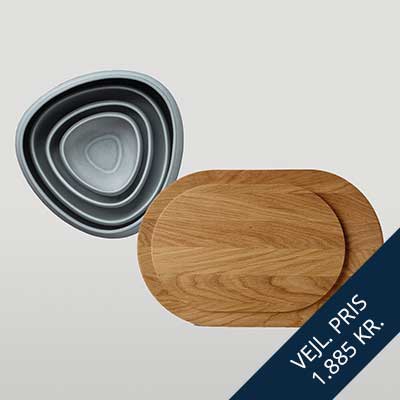Ro Collection, Bowl 38, 39, 8, 9 Ash Grey og Board 62