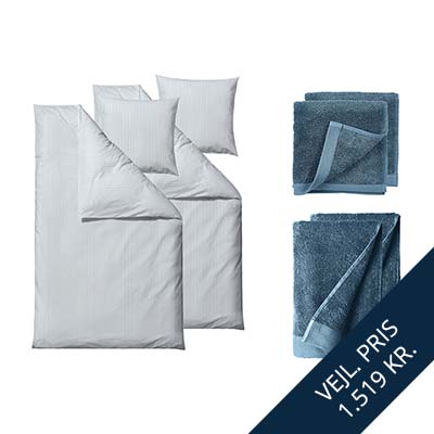 Södahl Common sengesæt 2 sæt og 4 håndklæder
