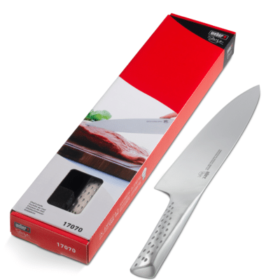 Anderledes firmajulegave Weber Kokkekniv 40,5 cm. Velbalanceret kniv til al slags kød, hvad enten der er tale om kylling-eller oksekød. Perfekte firmajulegaver - Juleriget.dk
